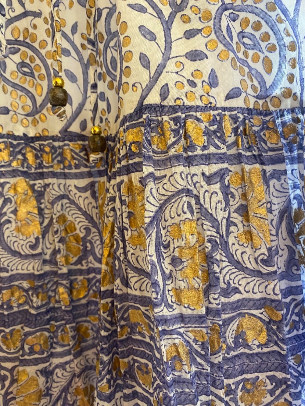 Oliphant Tiered Ruffle Paisley Mini Dress Size Medium - Picture 7 of 16
